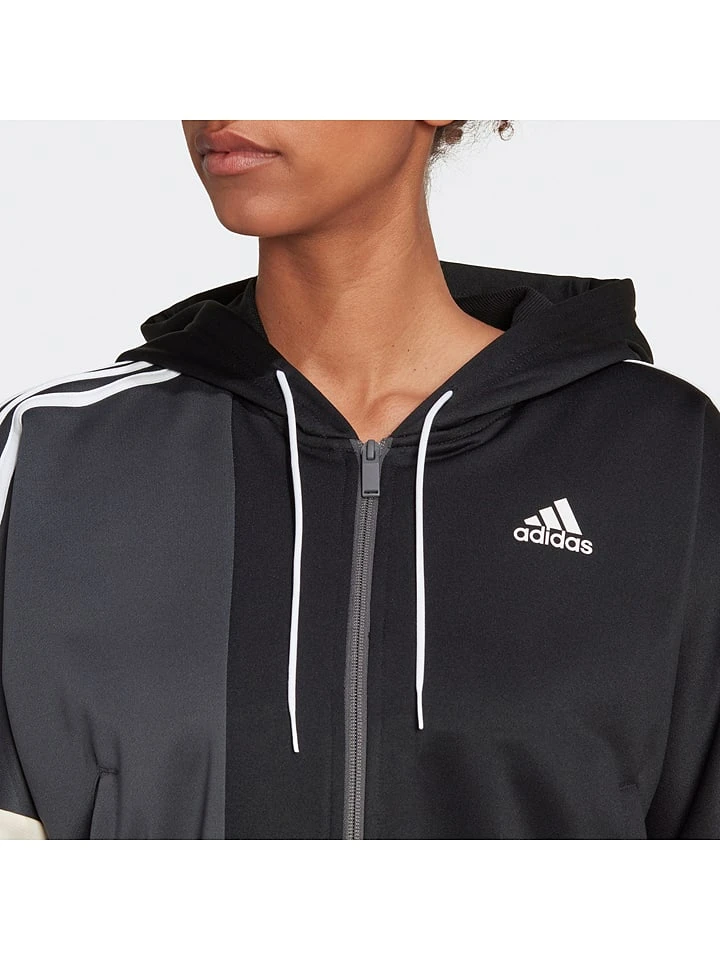 ADIDAS Trainingsanzug "W Bold Block TS" In Schwarz/ Anthrazit/ Weiß - Image 3