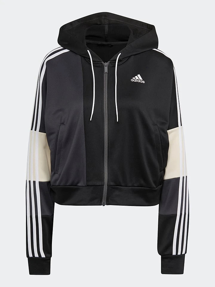 ADIDAS Trainingsanzug "W Bold Block TS" In Schwarz/ Anthrazit/ Weiß - Image 4