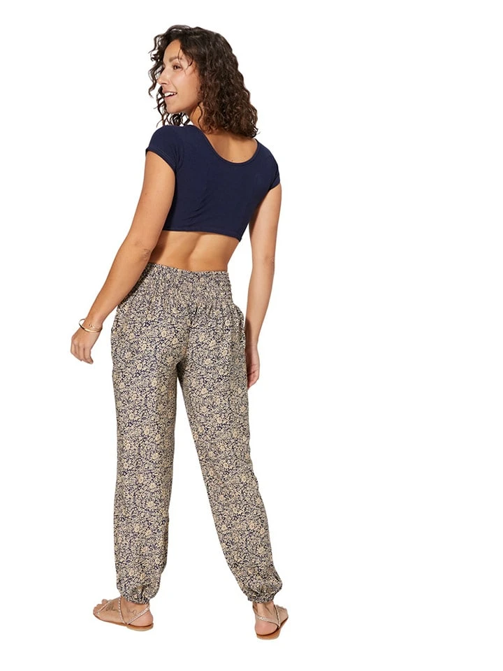 Hose In Beige/ Dunkelblau - Image 2