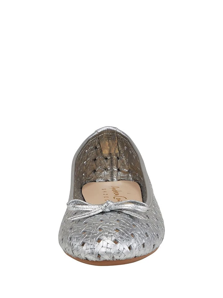 Andrea Conti Leder-Ballerinas In Silber - Image 2