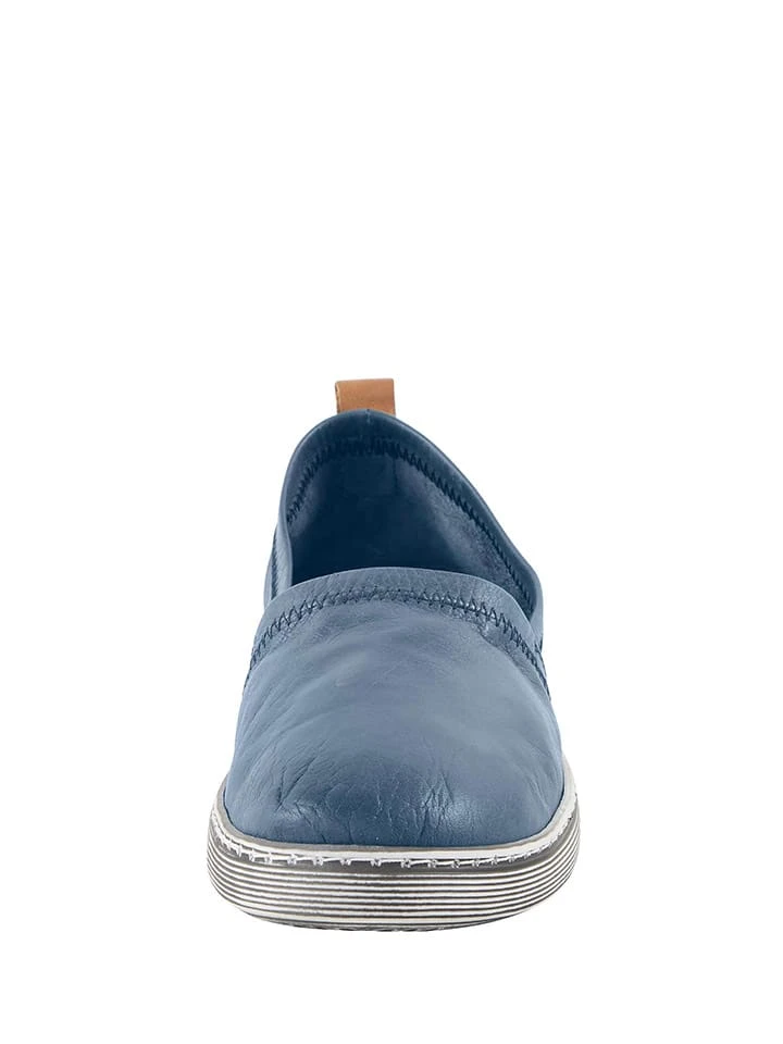 Andrea Conti Leder-Slipper In Blau - Image 2