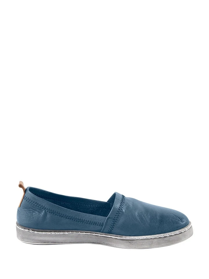 Andrea Conti Leder-Slipper In Blau - Image 3