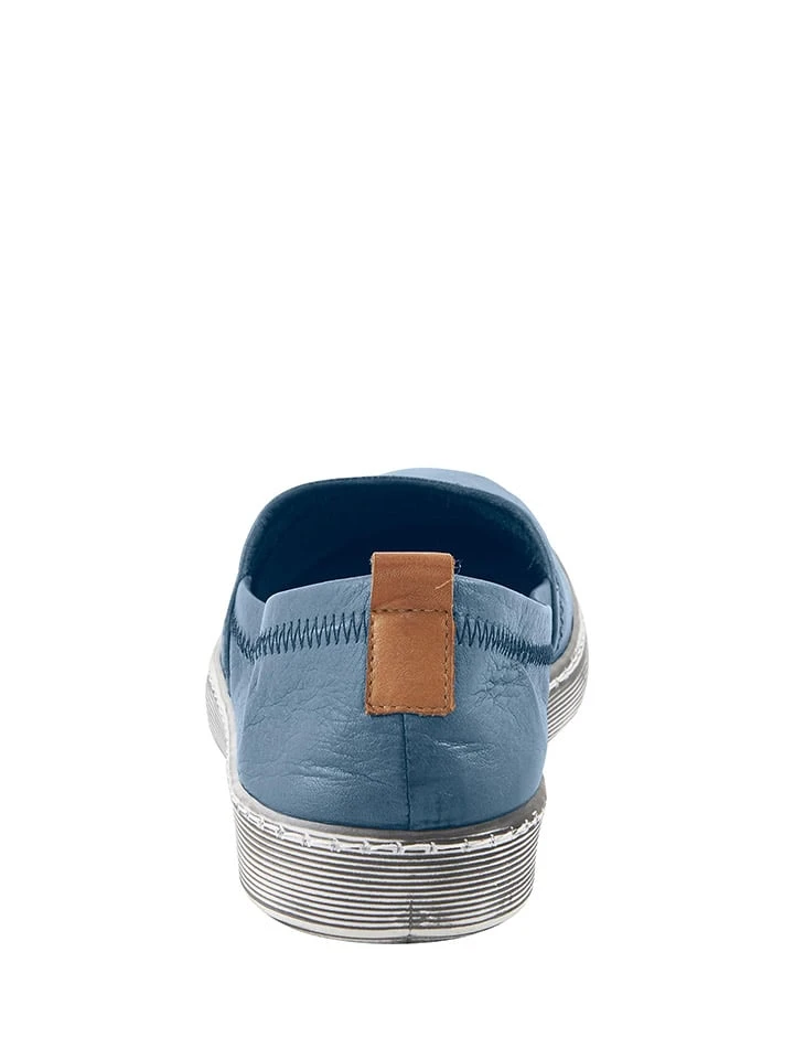Andrea Conti Leder-Slipper In Blau - Image 4