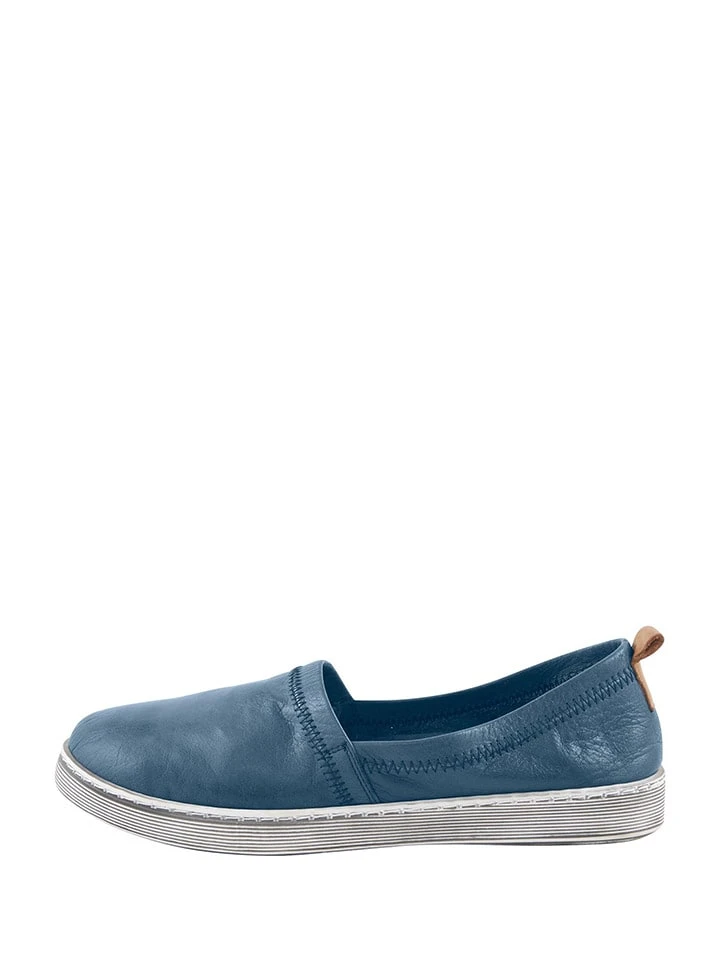 Andrea Conti Leder-Slipper In Blau