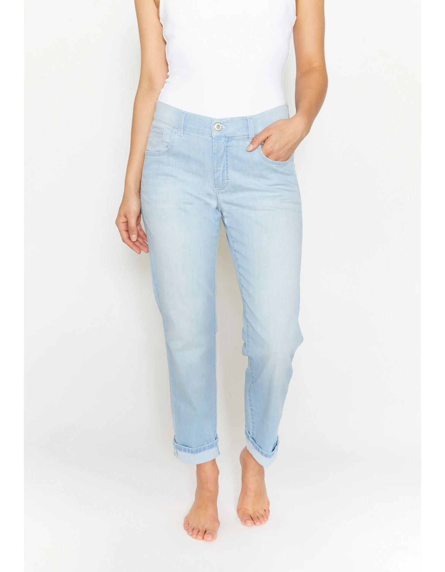 Angels 5-Pocket-Jeans Darleen Crop TU In Bleached Blue Used - Image 5