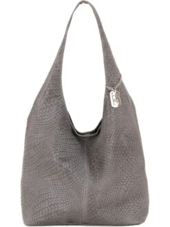 Leder-Schultertasche "Palladia" In Grau - (B)38 X (H)30 X (T)2 Cm
