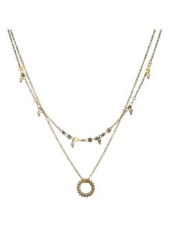 Halskette "Lorella" Mit Edelsteinen - (L)43 Cm