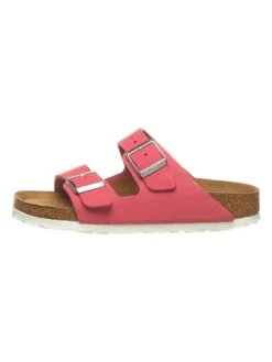 Birkenstock Leder-Pantoletten "Arizona" In Pink - Weite S