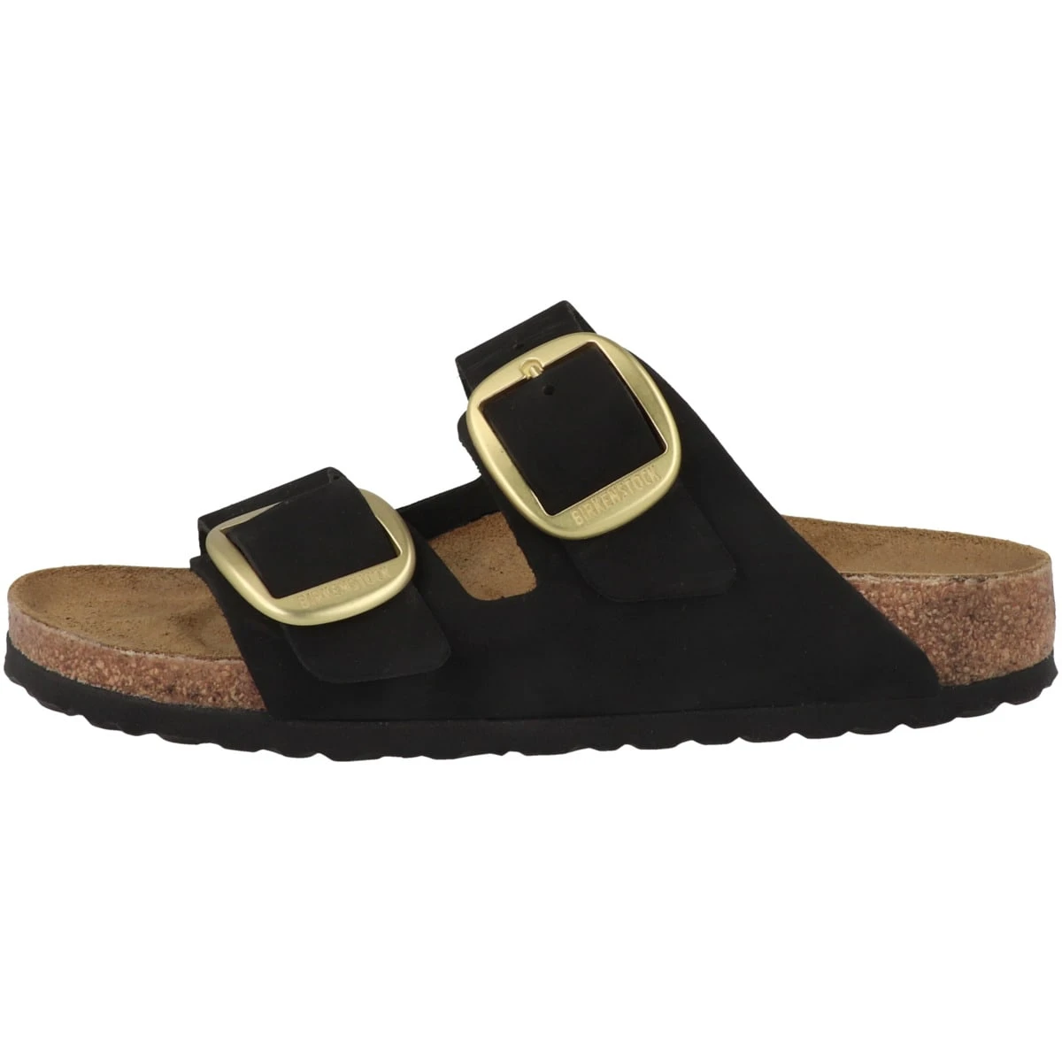 Birkenstock Pantolette Arizona Big Buckle Nubukleder Schmal In Schwarz