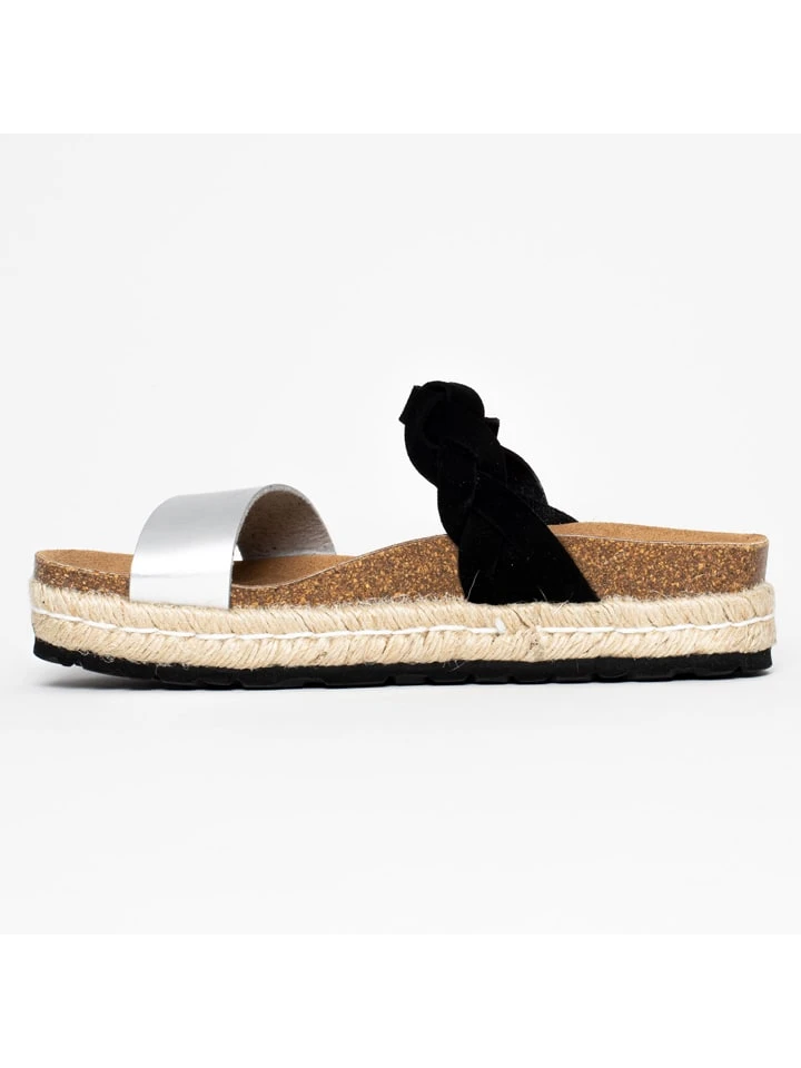 Pantoletten "Kapiti" In Schwarz/ Silber - Image 4