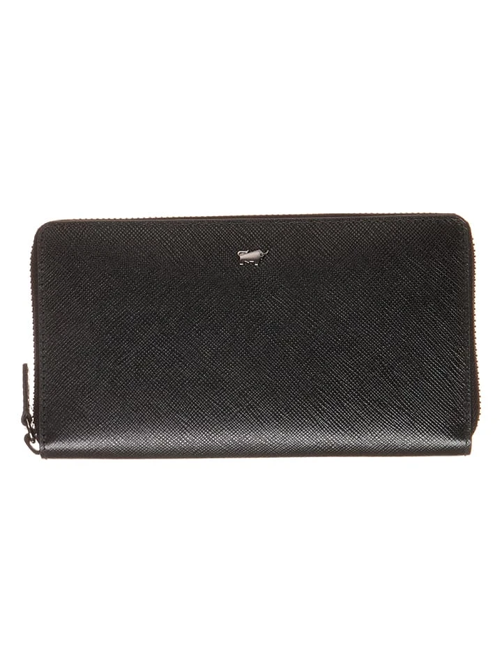 Leder-Geldbörse In Schwarz - (B)11 X (H)10 X (T)1 Cm