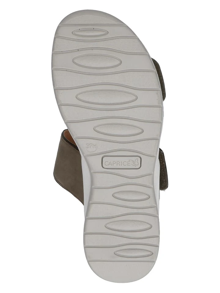 Caprice Leder-Pantoletten "Silke" In Khaki - Image 5