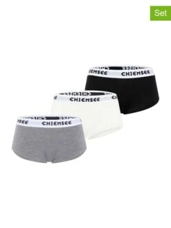Chiemsee 3er-Set: Slips In Schwarz/ Grau/ Weiß