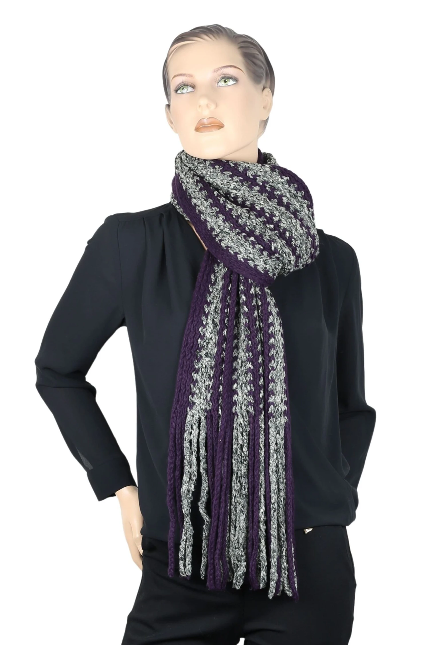 Winterschal " Grobstrick " In Lila - Image 2