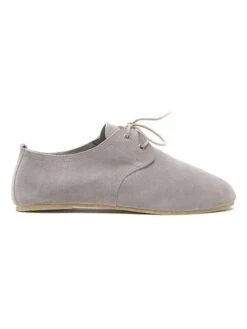 Leder-Schnürschuhe "Stella" In Grau