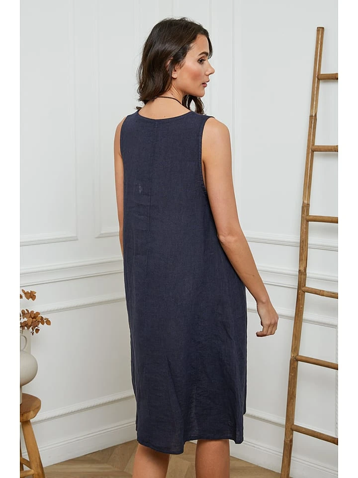 Leinen-Kleid "Hemar" In Dunkelblau - Image 3