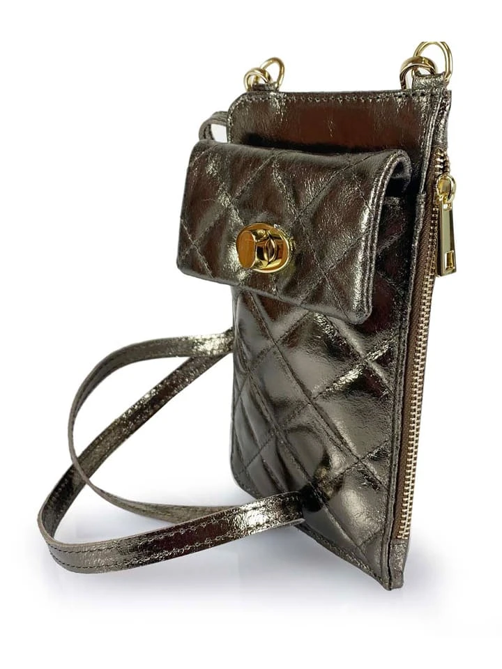 Leder-Smartphonetasche "Smarth" In Gold - (B)21 X (H)15 X (T)4 Cm - Image 2