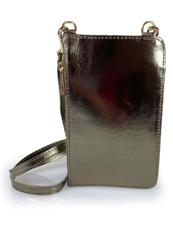 Leder-Smartphonetasche "Smarth" In Gold - (B)21 X (H)15 X (T)4 Cm - Image 3