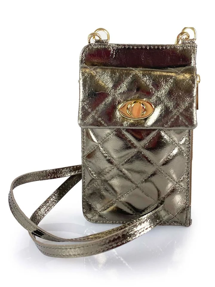 Leder-Smartphonetasche "Smarth" In Gold - (B)21 X (H)15 X (T)4 Cm