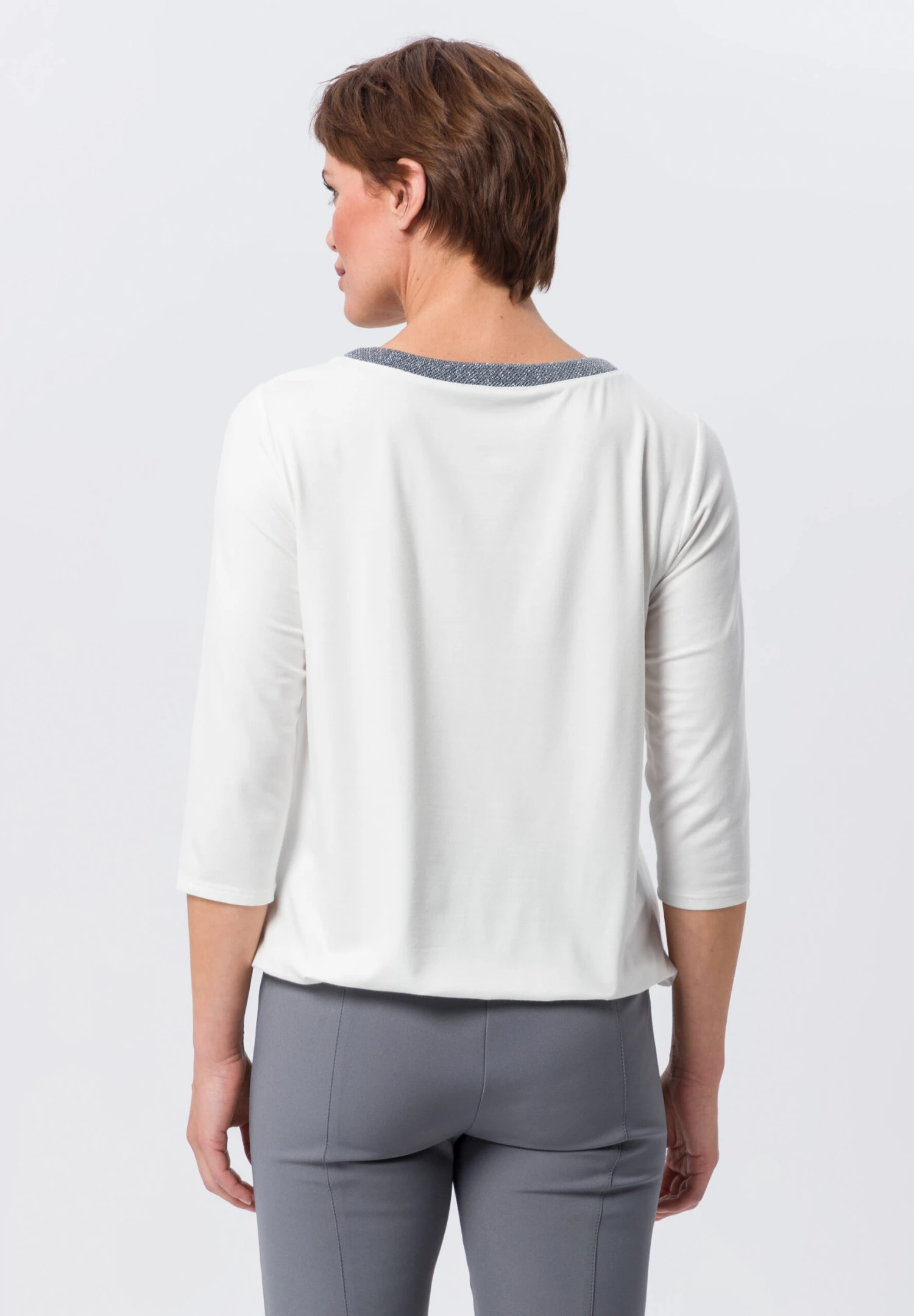 Blusenshirt FRESH MINTS In Ecru-Anthra - Image 3