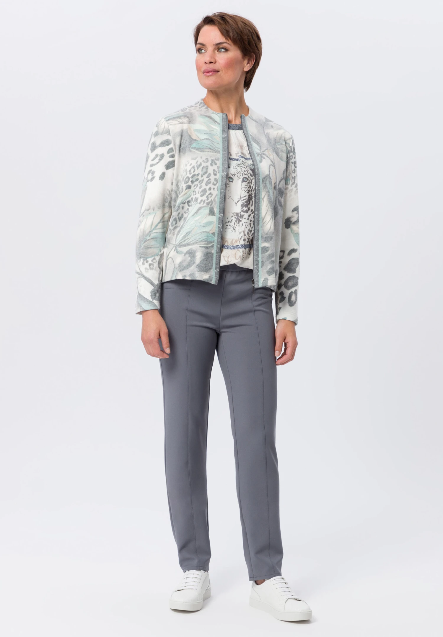 Blusenshirt FRESH MINTS In Ecru-Anthra - Image 4