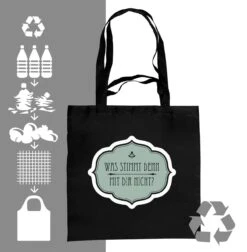 Tasche Was Stimmt Denn Mit Dir Nicht In Schwarz - 40 X 40 Cm