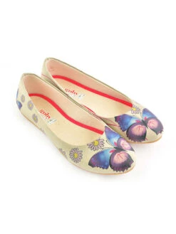 Ballerinas In Creme/ Bunt