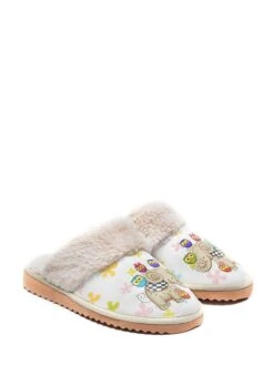 Hausschuhe In Weiß/ Bunt