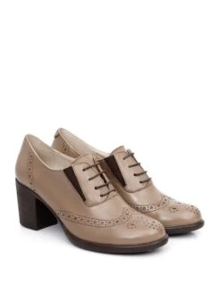 Leder-Pumps In Beige