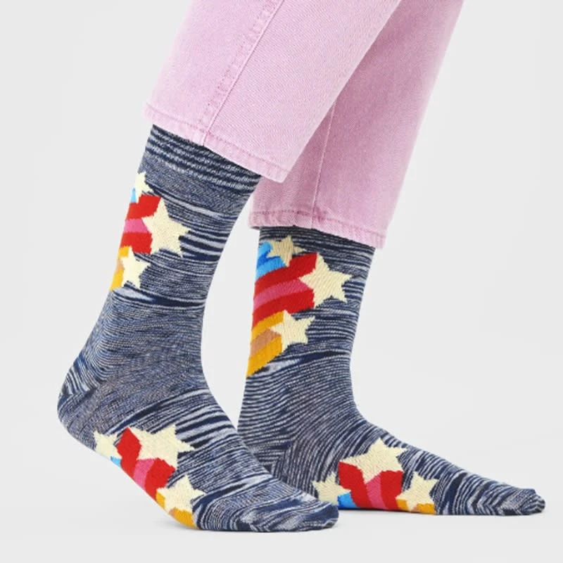 Happy Socks Freizeit Socken Shooting Stars Sock Black - Image 2