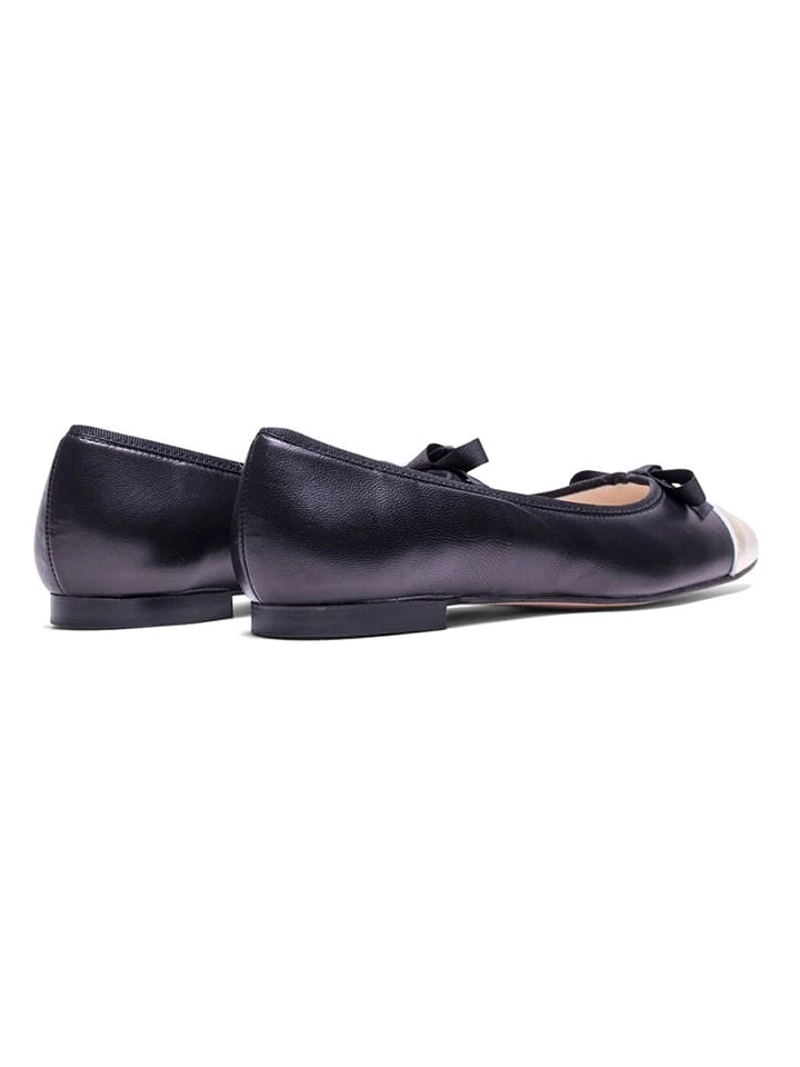 Leder-Ballerinas In Schwarz/ Silber - Image 3