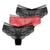 3er-Set: Slips In Schwarz/ Rot
