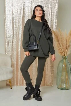 2tlg. Outfit "Claires" In Khaki