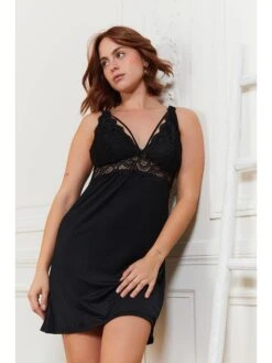 Negligé "Malag" In Schwarz