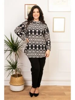 Tunika "Siri" In Beige/ Schwarz