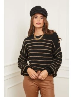 Pullover In Schwarz/ Camel