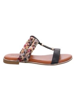 Pantoletten In Schwarz/ Bunt