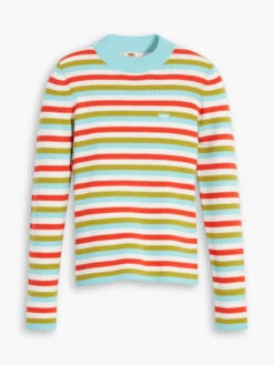 Pullover In Türkis/ Rot