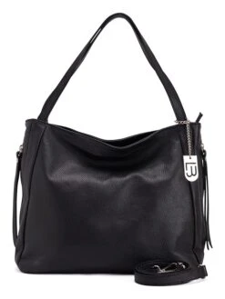 Leder-Schultertasche In Schwarz - (B)34 X (H)29 X (T)15 Cm