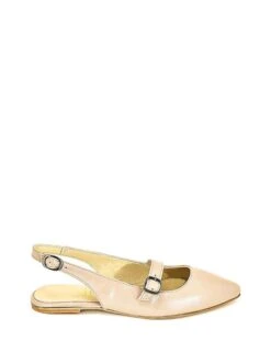 Leder-Ballerinas In Creme