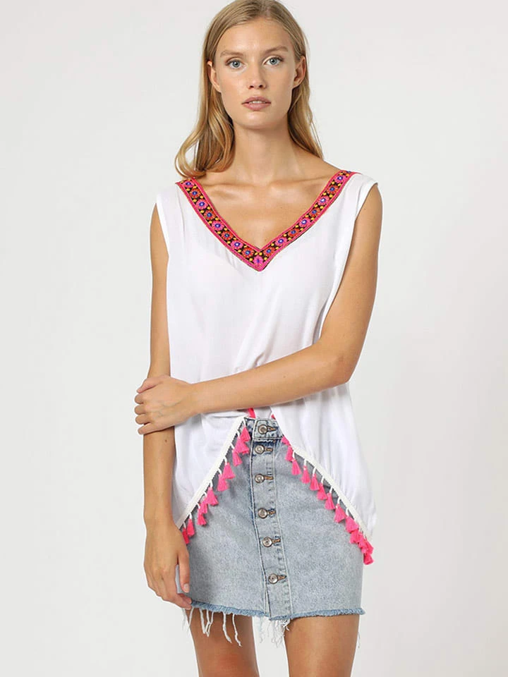 Tunika In Weiß/ Pink