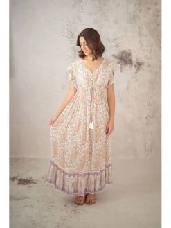 Kleid In Beige/ Orange