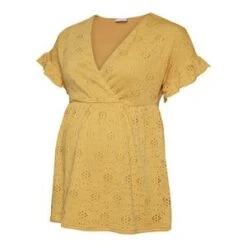 Umstands- Und Still-T-Shirt Dinna Tess Jaquard Aus Recyceltem Polyester In Gelb