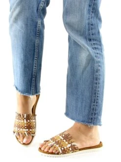 MANOUKIAN Leder-Pantoletten "Vaina" In Braun