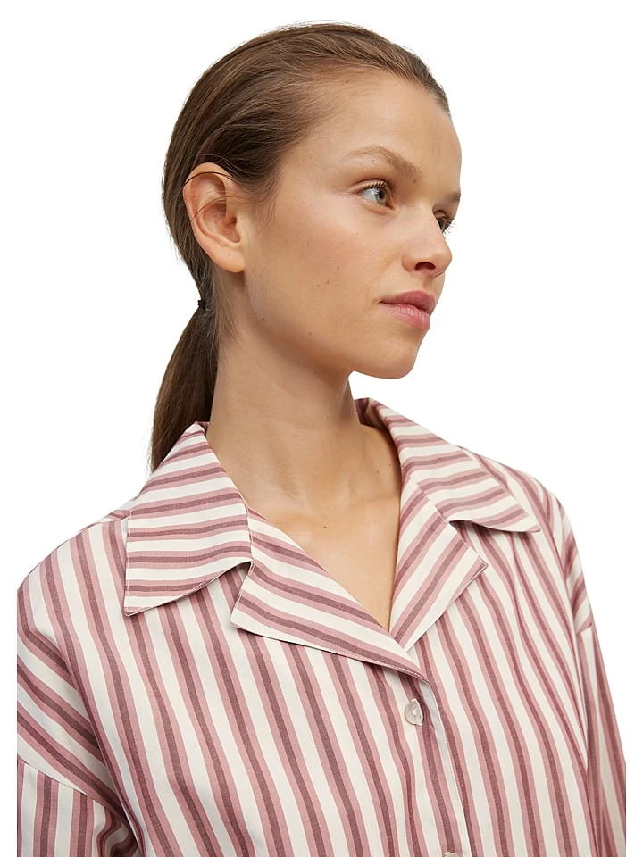 Pyjama-Oberteil In Weiß/ Rosa - Image 3