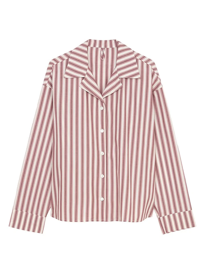 Pyjama-Oberteil In Weiß/ Rosa - Image 4