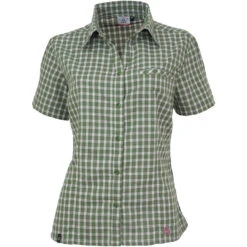 Sandnes 1/2 Bluse Karo In Tannengrün