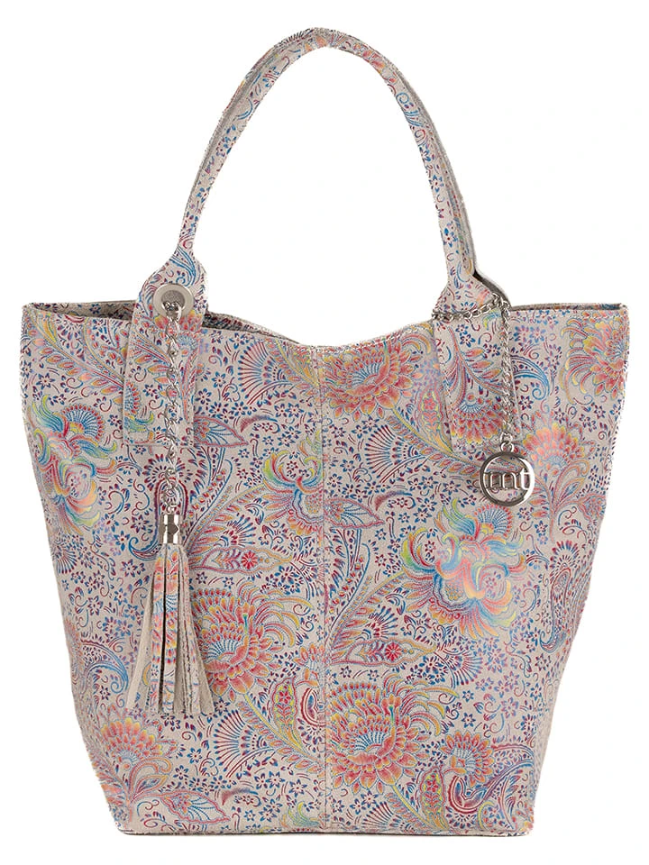 Leder-Henkeltasche "Liberazione" In Rosa/ Bunt - (B)20 X (H)35 X (T)18 Cm