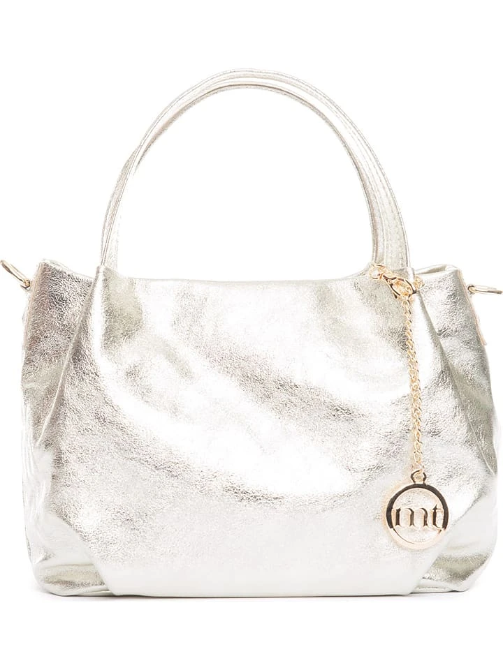 Leder-Henkeltasche "Vigentino" In Silber - (B)26 X (H)20 X (T)14 Cm