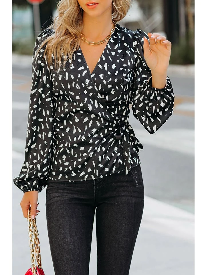 Bluse In Schwarz/ Weiß